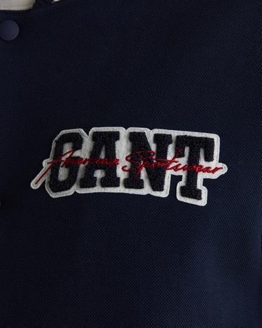  GANT Erkek Lacivert Hakim Yaka Logolu Bomber Ceket