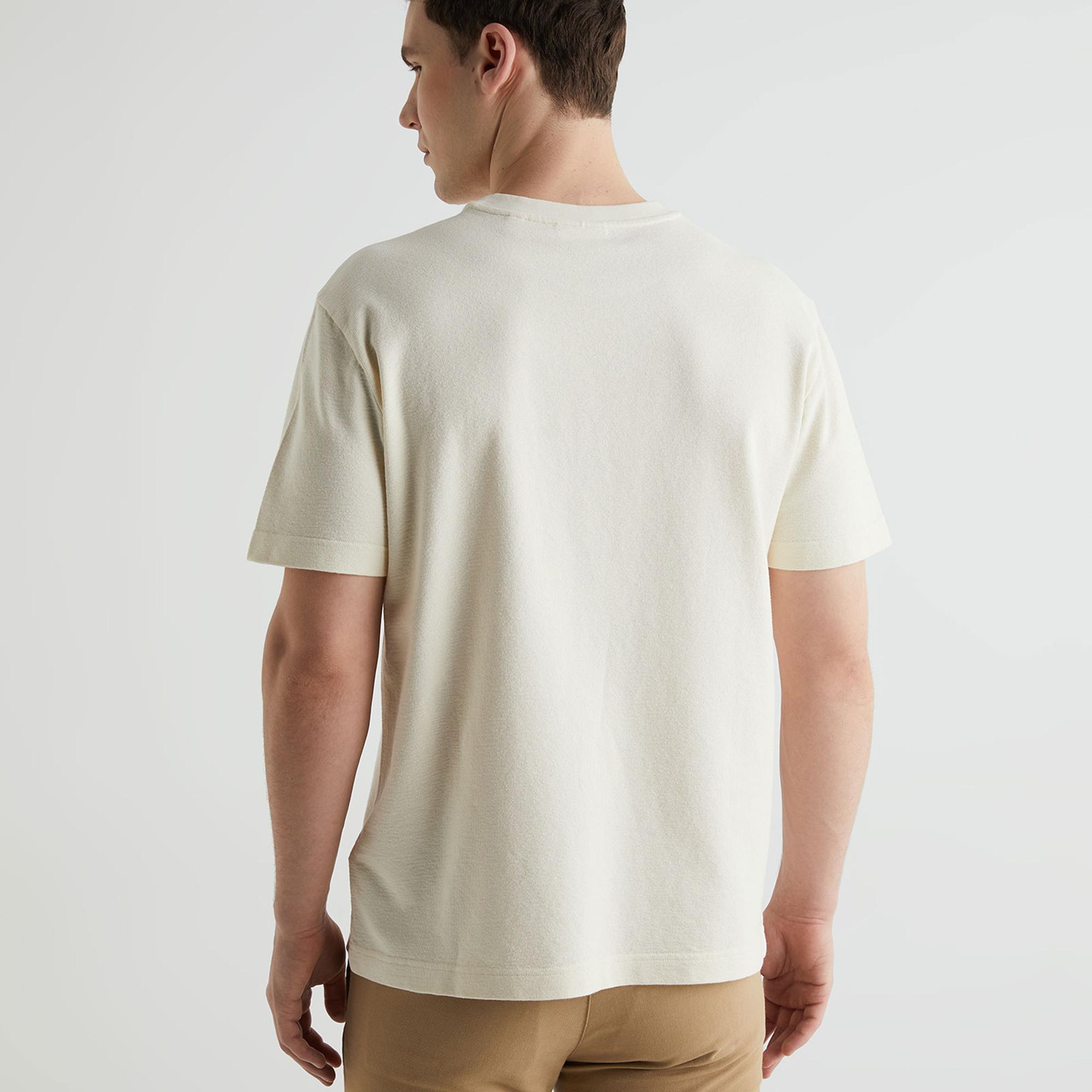 GANT Erkek Krem Regular Fit Bisiklet Yaka T-shirt
