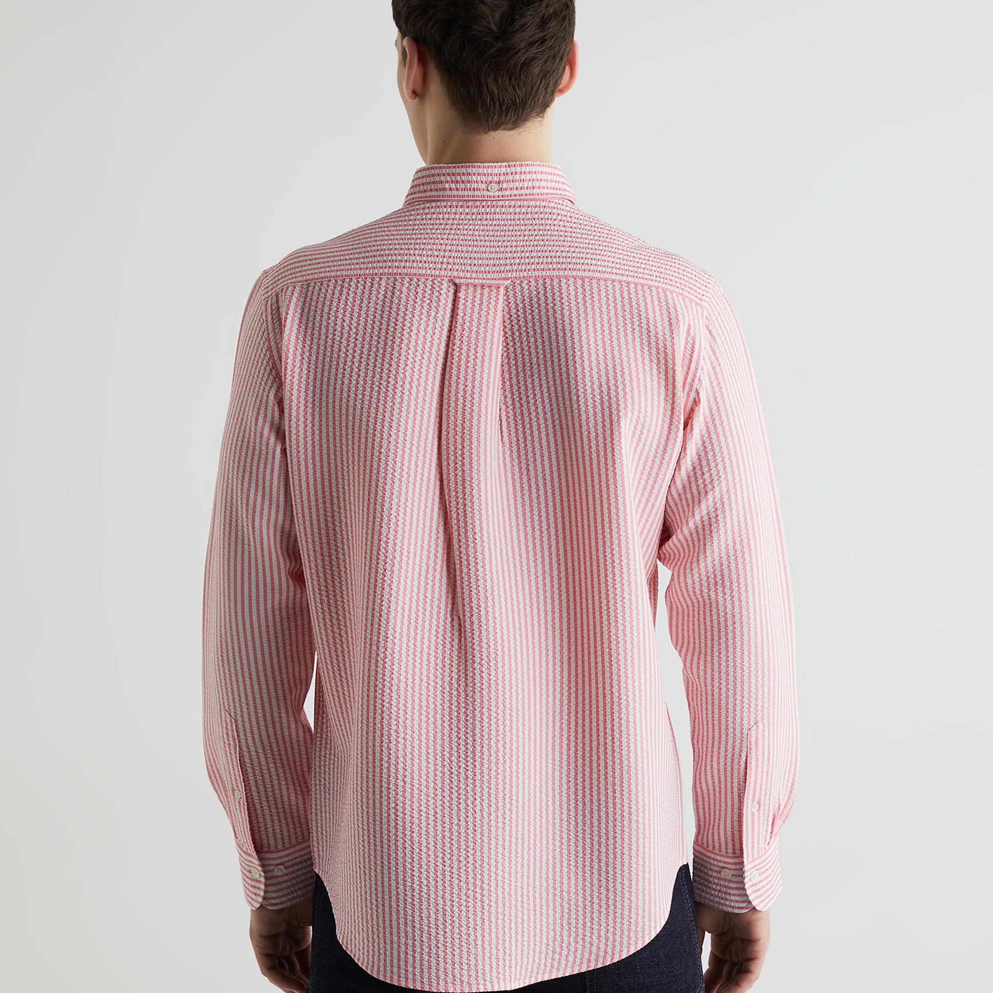 GANT Erkek Pembe Regular Fit Klasik Yaka Çizgili Gömlek