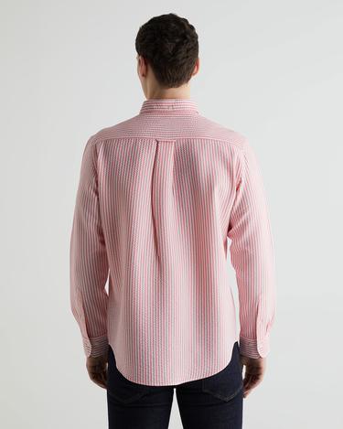  GANT Erkek Pembe Regular Fit Klasik Yaka Çizgili Gömlek