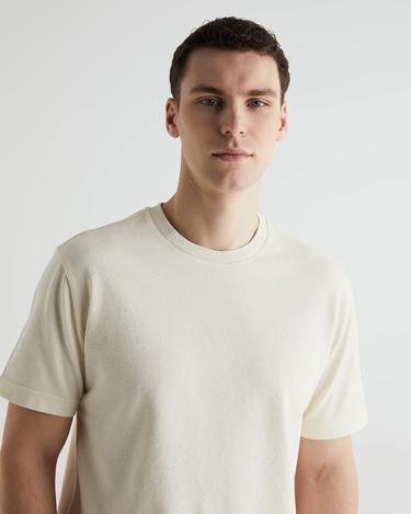  GANT Erkek Krem Regular Fit Bisiklet Yaka T-shirt