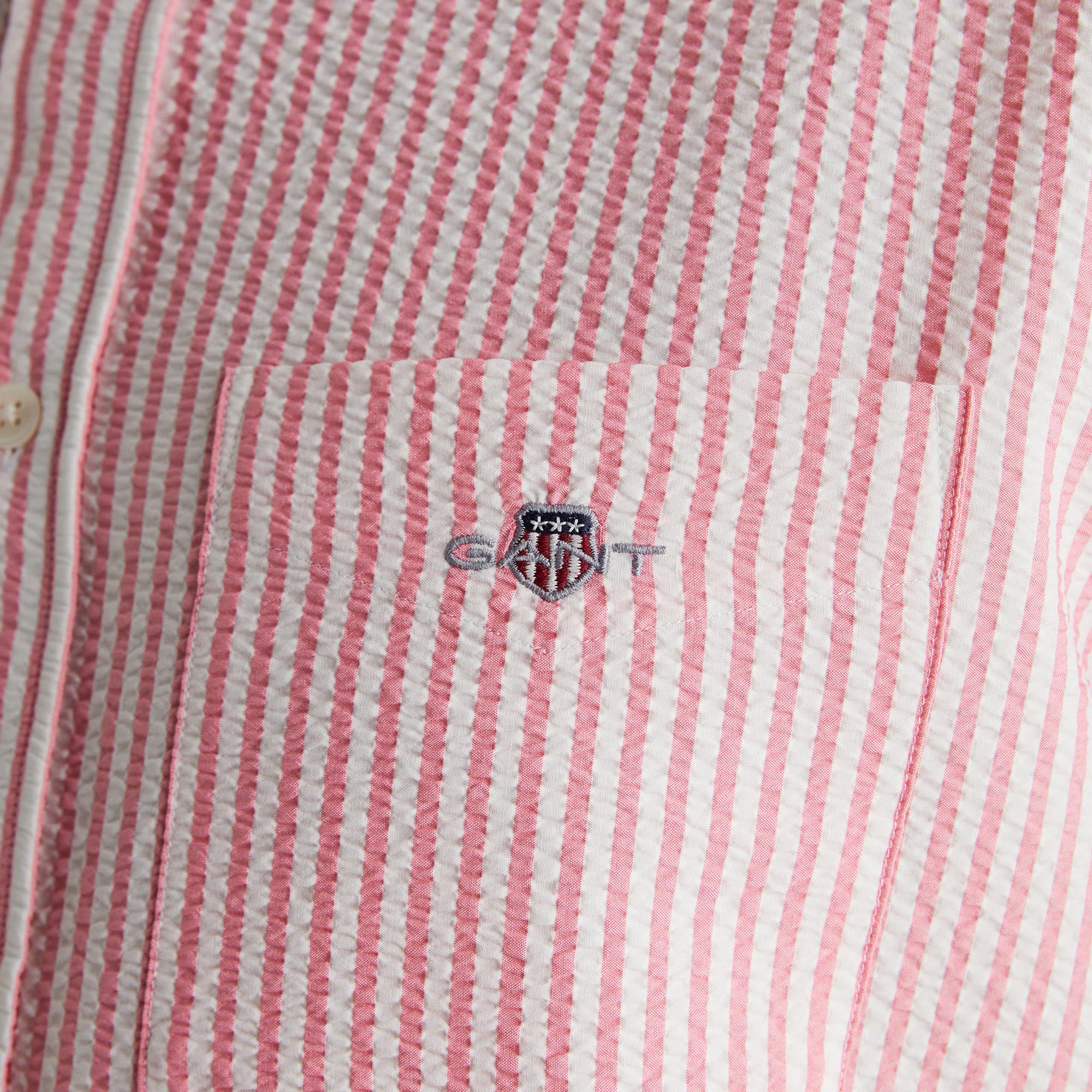 GANT Erkek Pembe Regular Fit Klasik Yaka Çizgili Gömlek