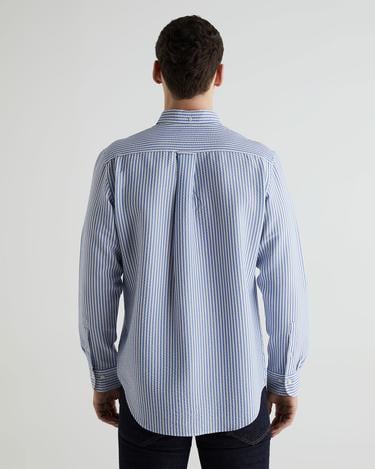  GANT Erkek Mavi Regular Fit Klasik Yaka Çizgili Gömlek