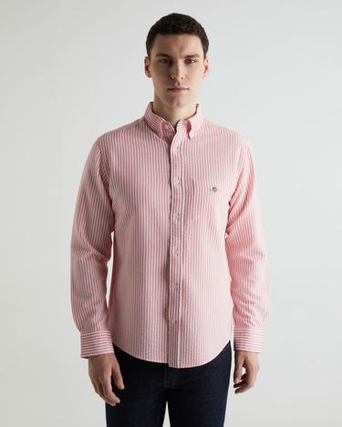  GANT Erkek Pembe Regular Fit Klasik Yaka Çizgili Gömlek