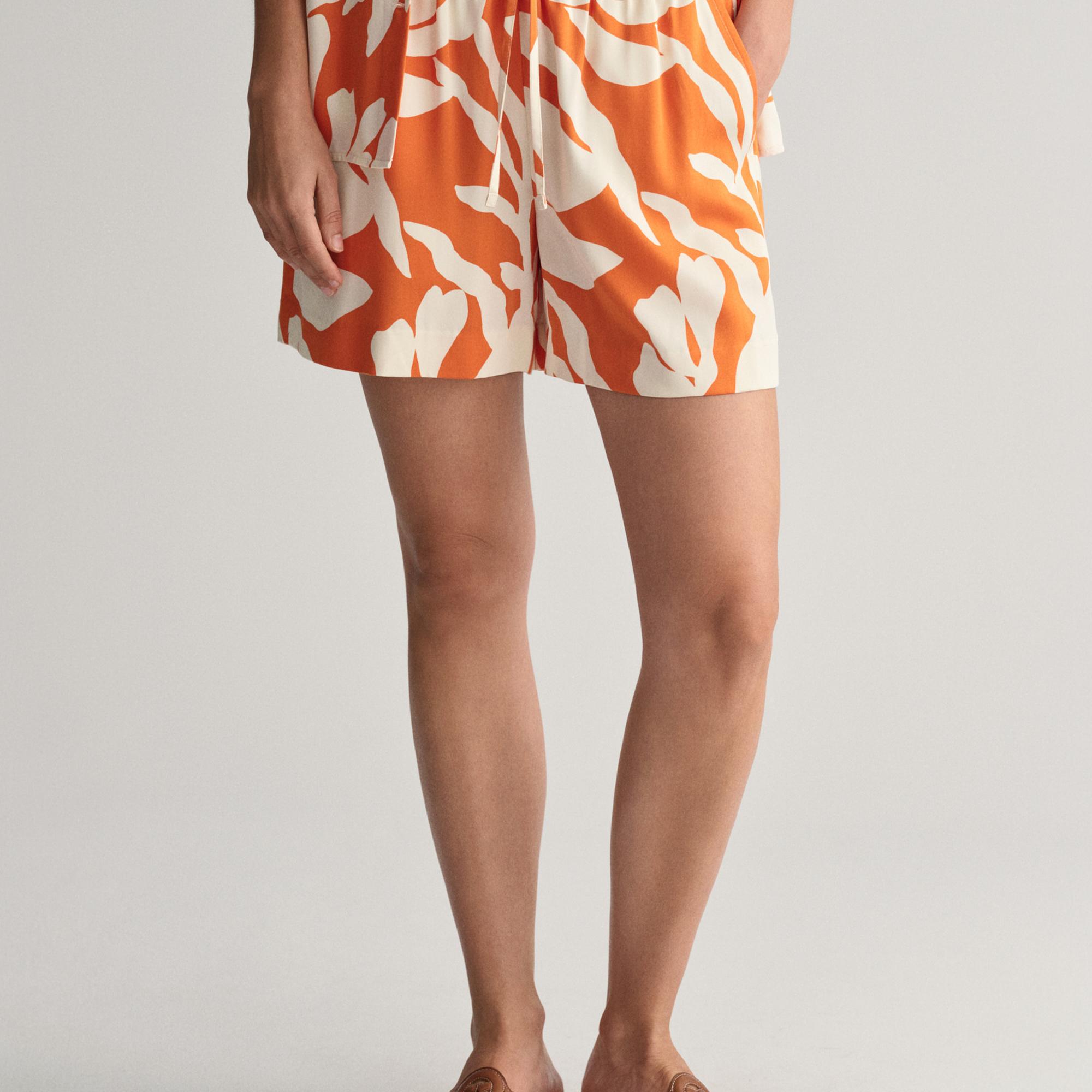 GANT Kadın Turuncu Desenli Şort
