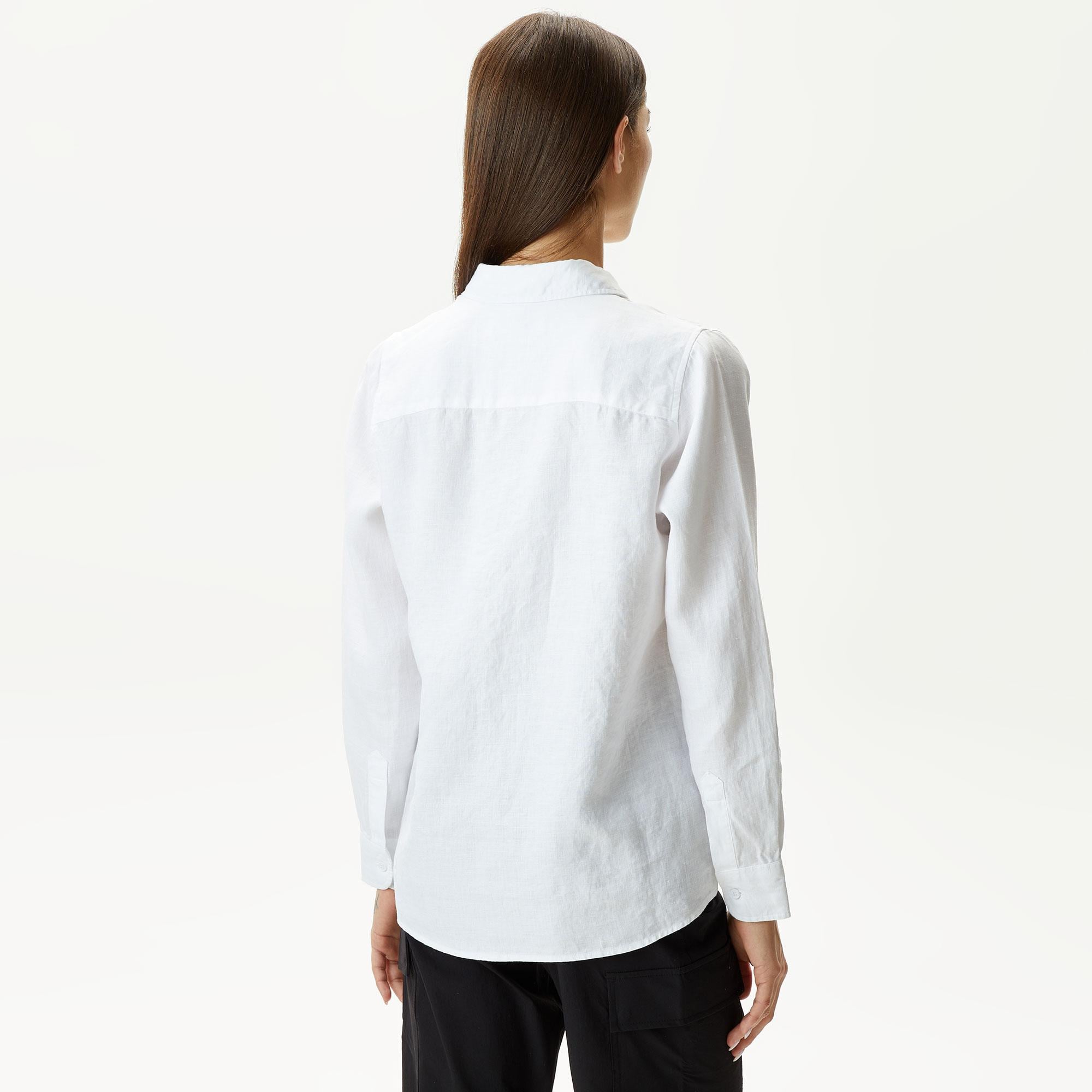 Lacoste Kadın Relaxed Fit Beyaz Gömlek