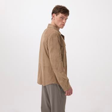  Saverio Kahve Erkek Süet Deri Gömlek