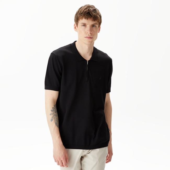  Nautica Erkek Siyah Classic Fit Kısa Kollu Triko