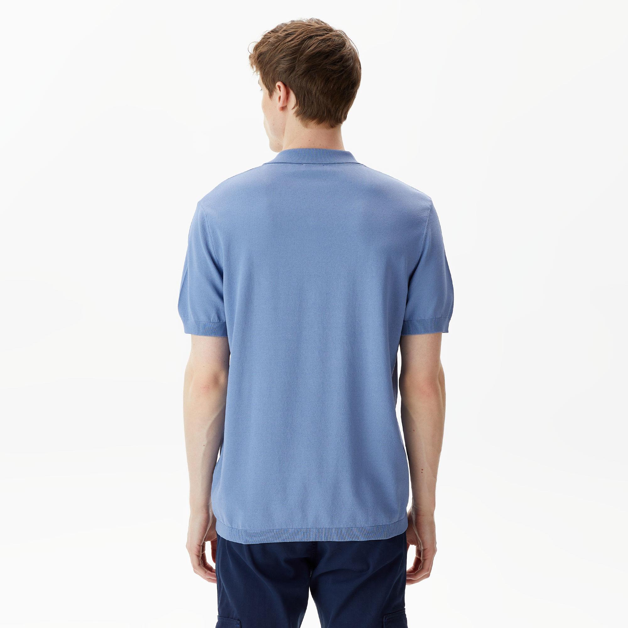 Nautica Erkek Mavi Classic Fit Kısa Kollu Triko