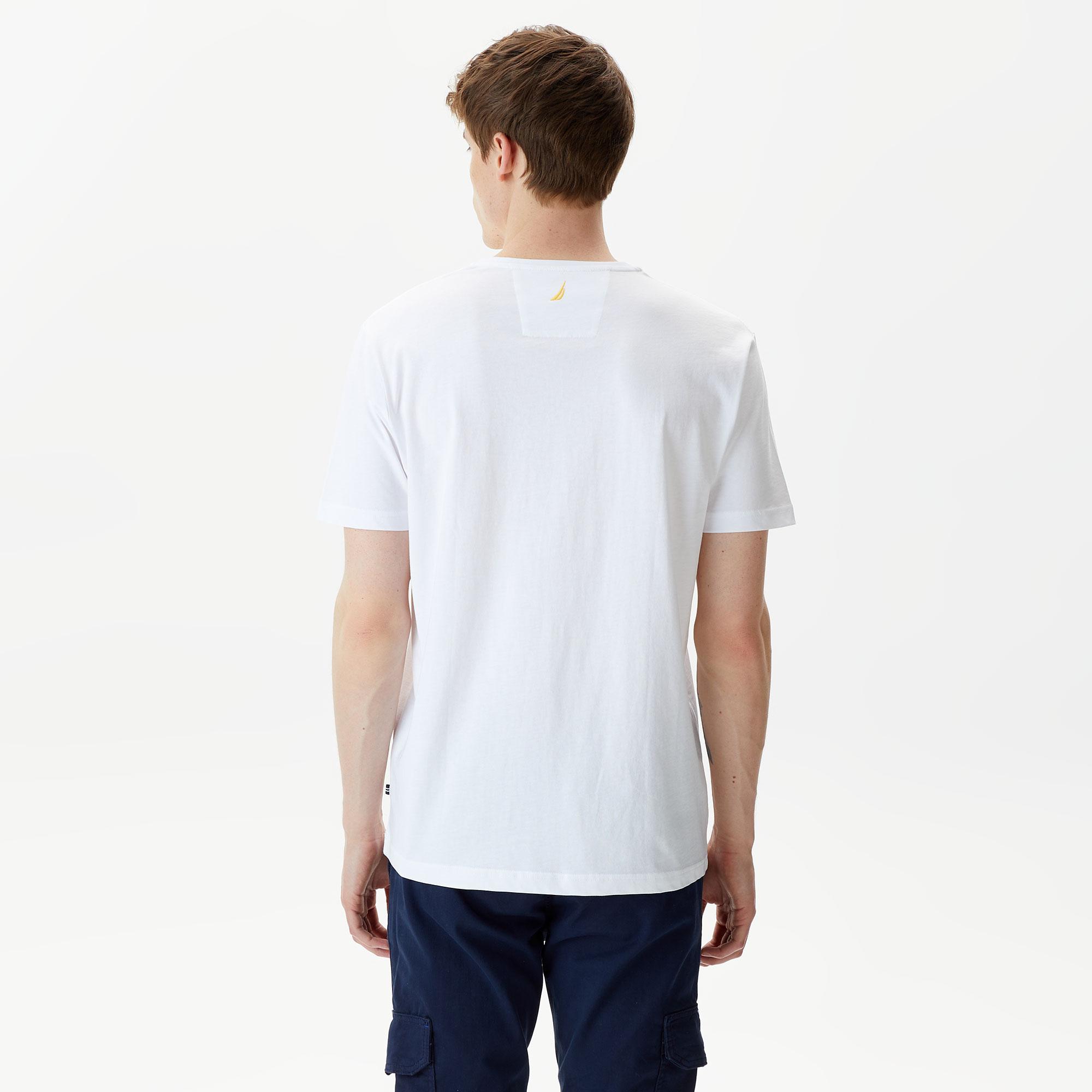 Nautica Erkek Beyaz Standart Fit T-Shirt