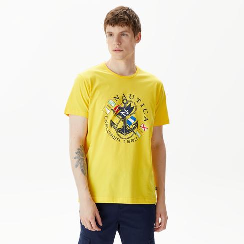  Nautica Erkek Sarı Standart Fit T-Shirt