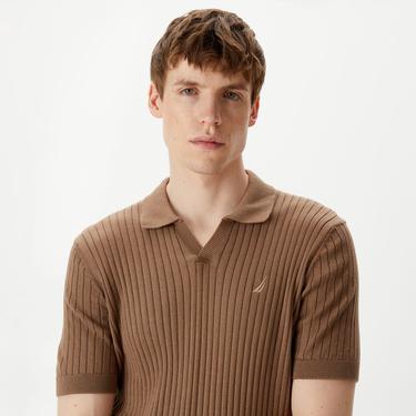  Nautica Erkek Kahverengi Classic Fit Kısa Kollu Triko