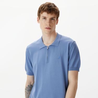  Nautica Erkek Mavi Classic Fit Kısa Kollu Triko