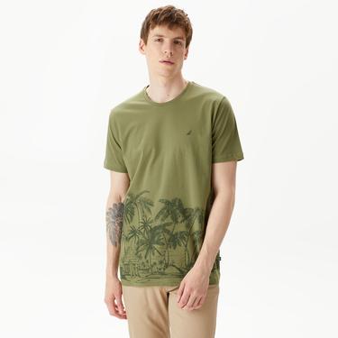  Nautica Erkek Yeşil Standart Fit T-Shirt