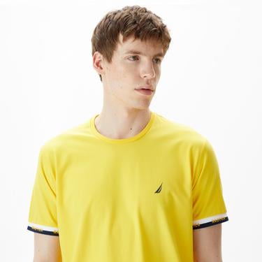  Nautica Erkek Sarı Standart Fit T-Shirt