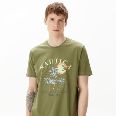  Nautica Erkek Yeşil Standart Fit T-Shirt