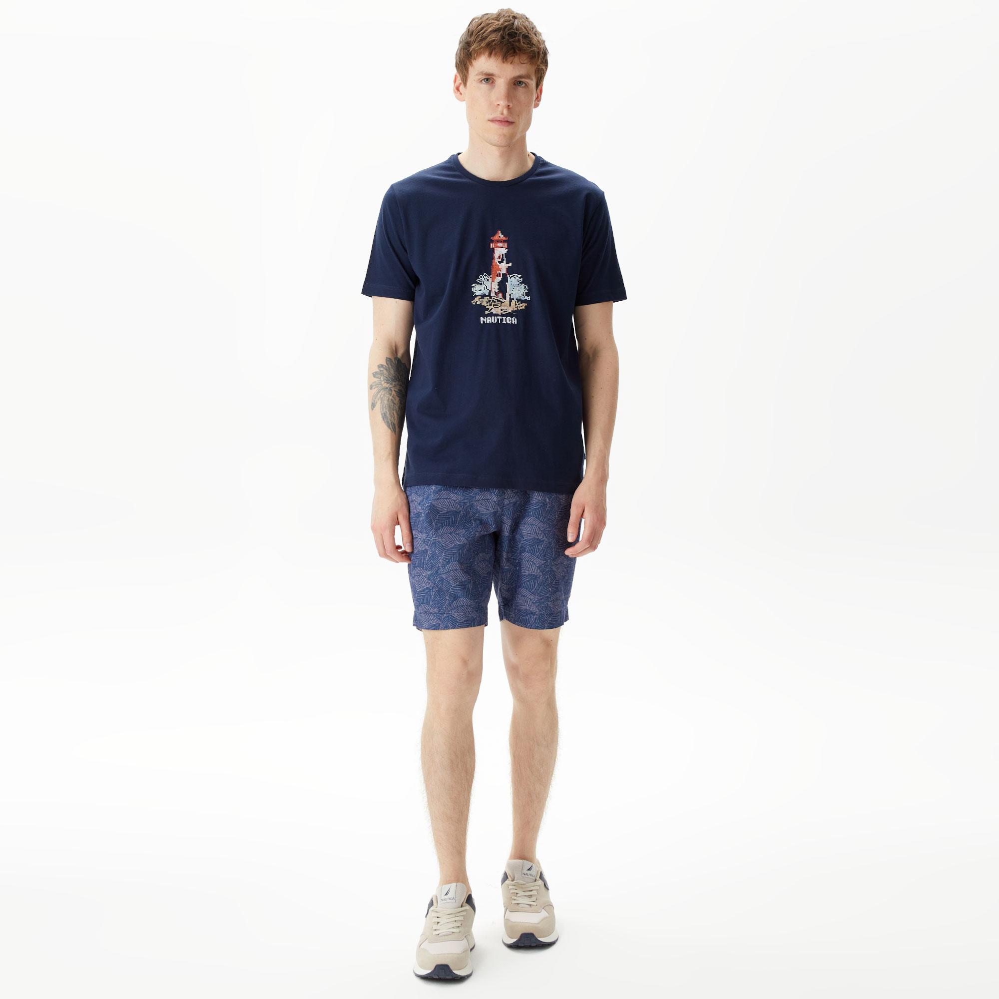 Nautica Erkek Lacivert Keten Bermuda Şort