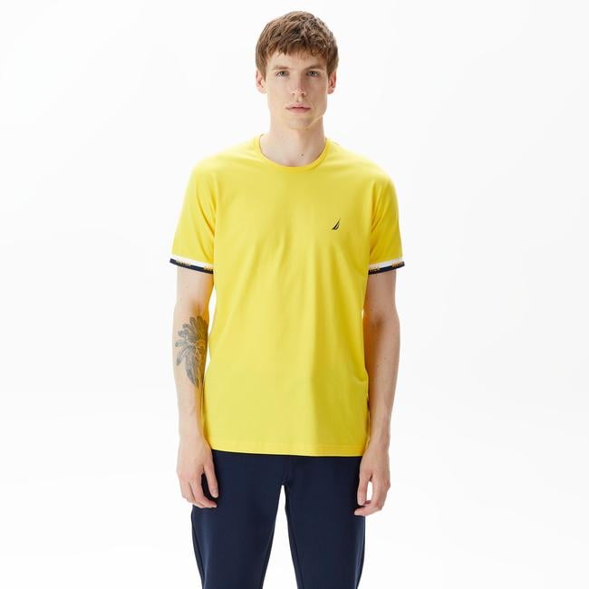  Nautica Erkek Sarı Standart Fit T-Shirt