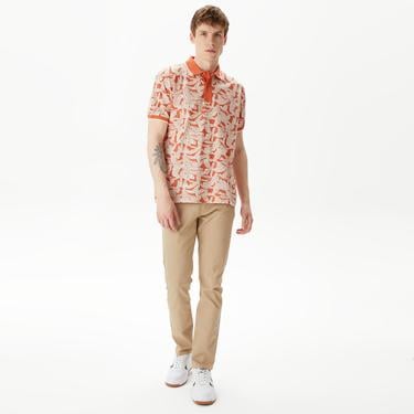  Nautica Erkek Turuncu Classic Fit Kısa Kollu Baskılı Polo Yaka T-Shirt