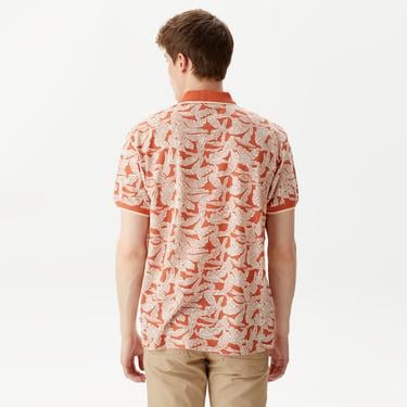  Nautica Erkek Turuncu Classic Fit Kısa Kollu Baskılı Polo Yaka T-Shirt