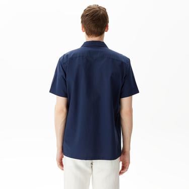  Nautica Erkek Lacivert Classic Fit Kısa Kollu Gömlek