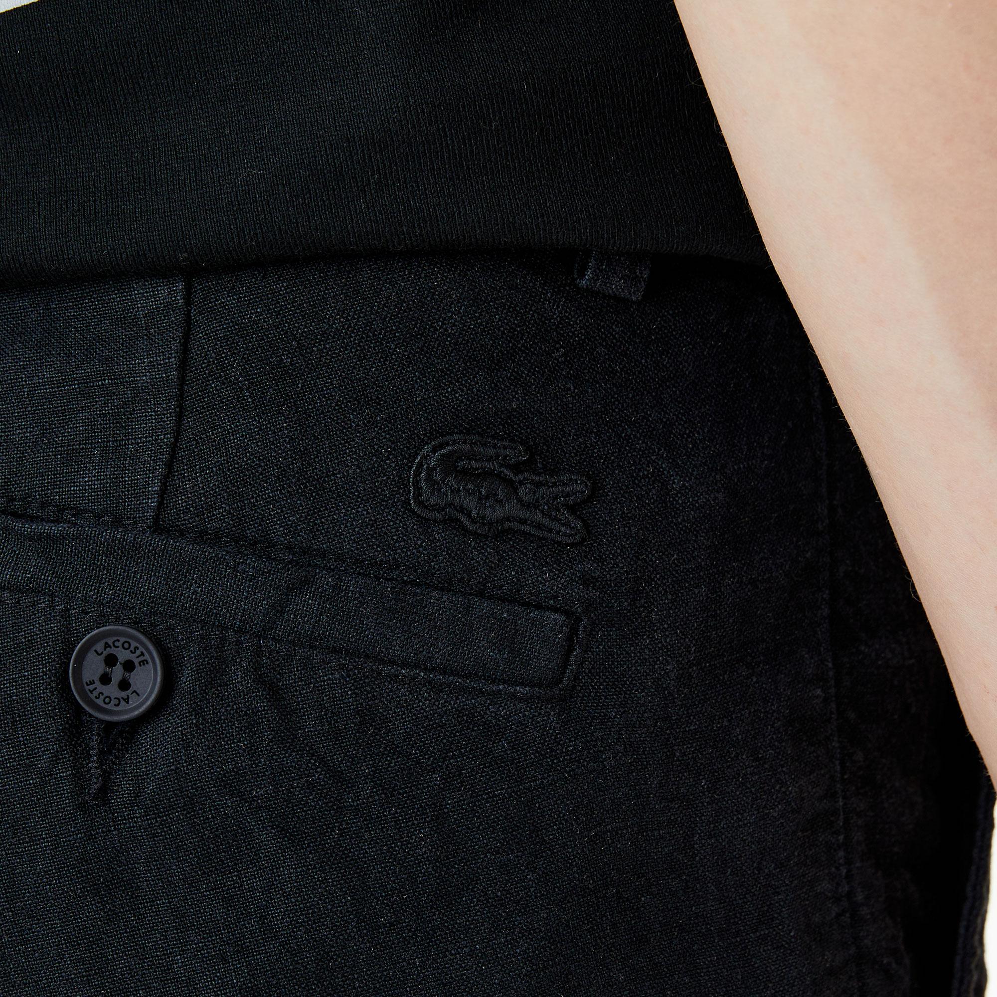 Erkek Slim Fit Chino Siyah Pantolon