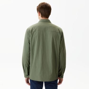  Erkek Regular Fit Baskılı Haki Gömlek