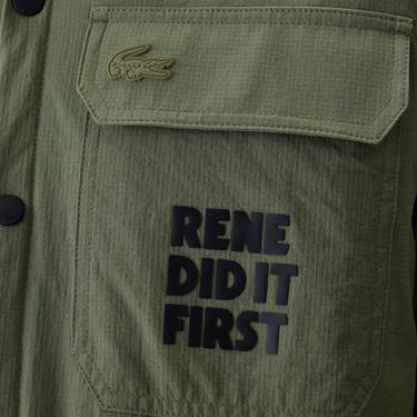  Erkek Regular Fit Baskılı Haki Gömlek