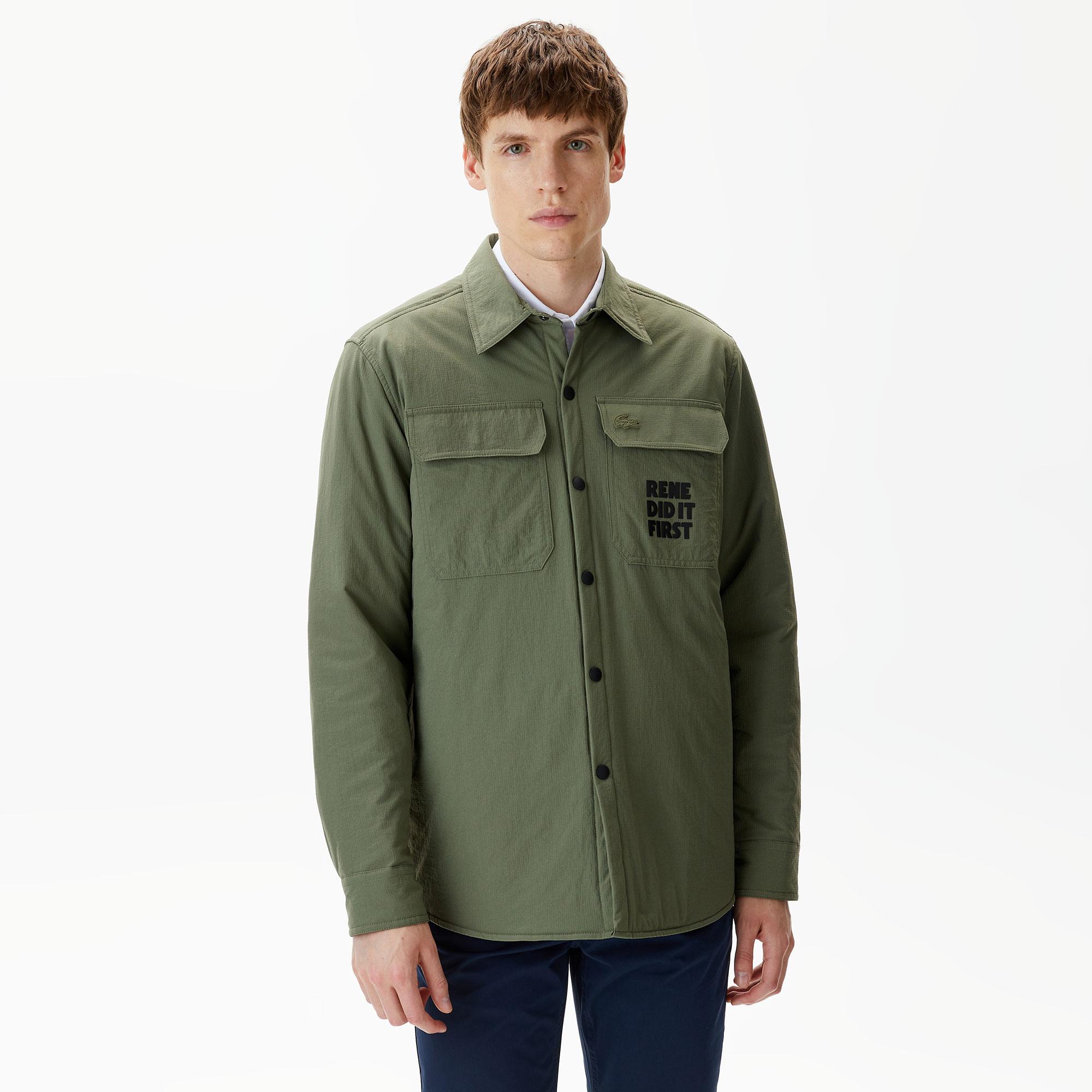 Erkek Regular Fit Baskılı Haki Gömlek