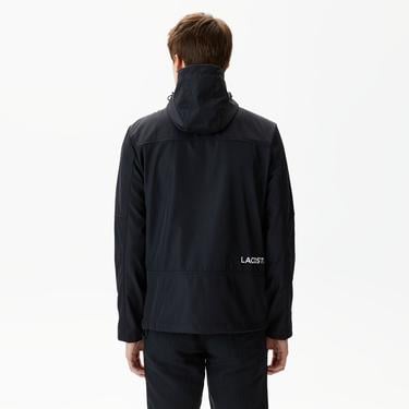  Erkek Kapüşonlu Siyah Yağmurluk