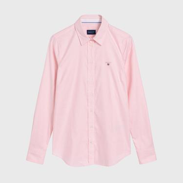  GANT Kadın Pembe Slim Fit Düğmeli Yaka Oxford Gömlek