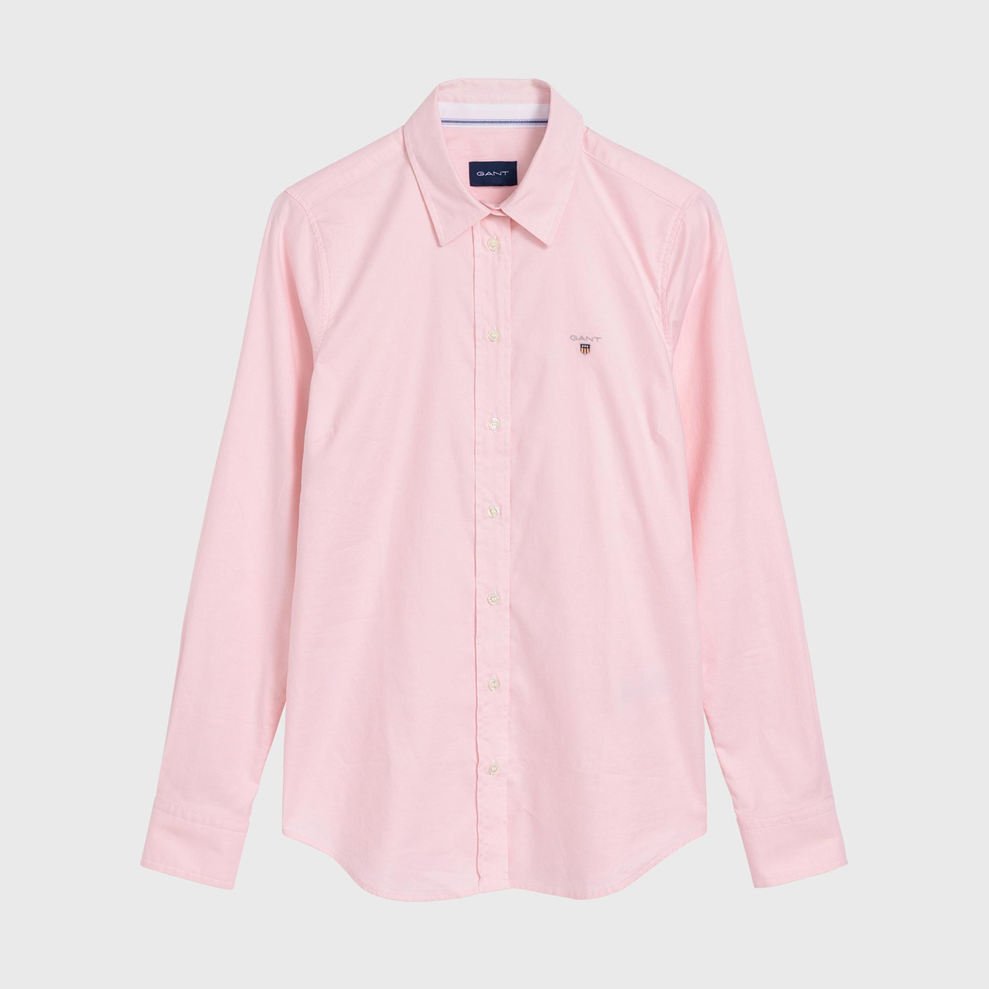 GANT Kadın Pembe Slim Fit Düğmeli Yaka Oxford Gömlek
