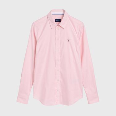  GANT Kadın Pembe Slim Fit Düğmeli Yaka Oxford Gömlek