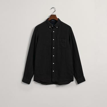  GANT Erkek Siyah Regular Fit Keten Gömlek
