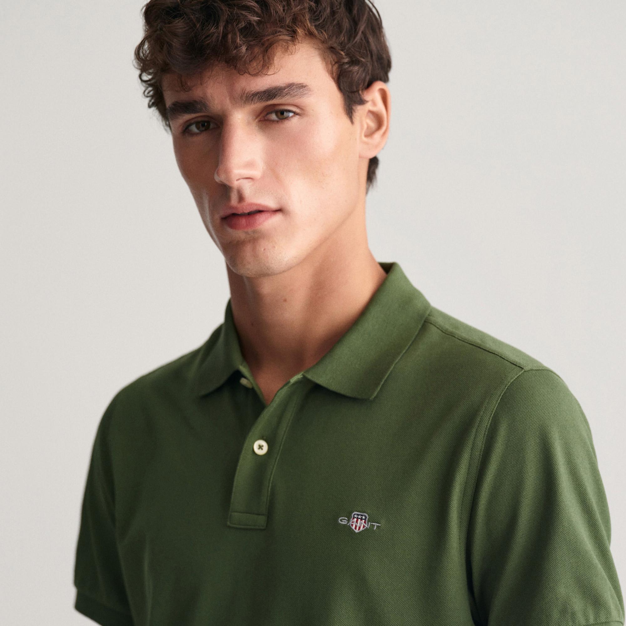 GANT Erkek Yeşil Regular Fit Polo