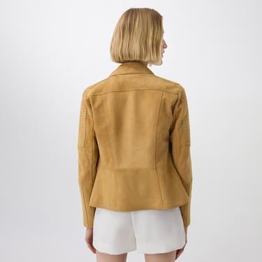  Kadın Hardal Süet Deri Ceket
