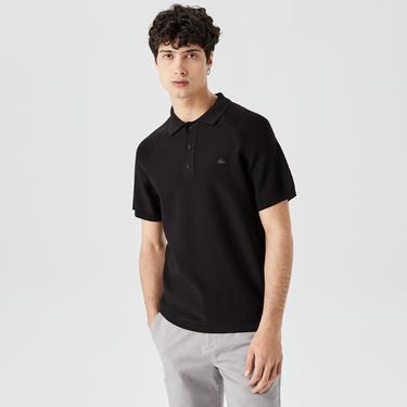  Erkek Regular Fit Kısa Kollu Polo Yaka Siyah Triko