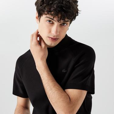  Erkek Regular Fit Kısa Kollu Polo Yaka Siyah Triko