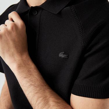  Erkek Regular Fit Kısa Kollu Polo Yaka Siyah Triko