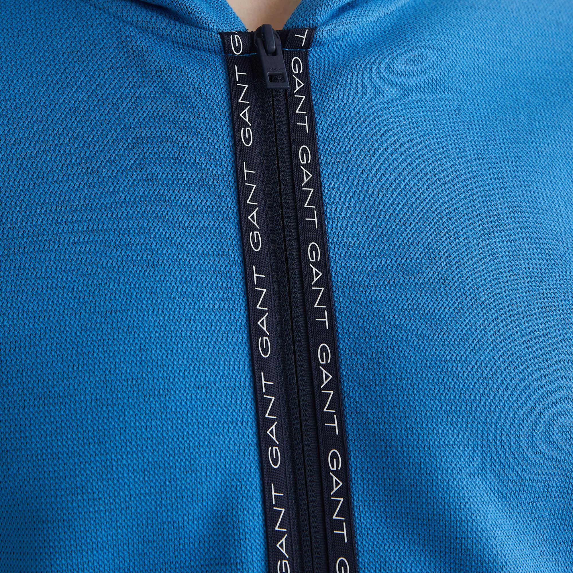 GANT Erkek Mavi Regular Fit Kapüşonlu Logolu Sweatshirt