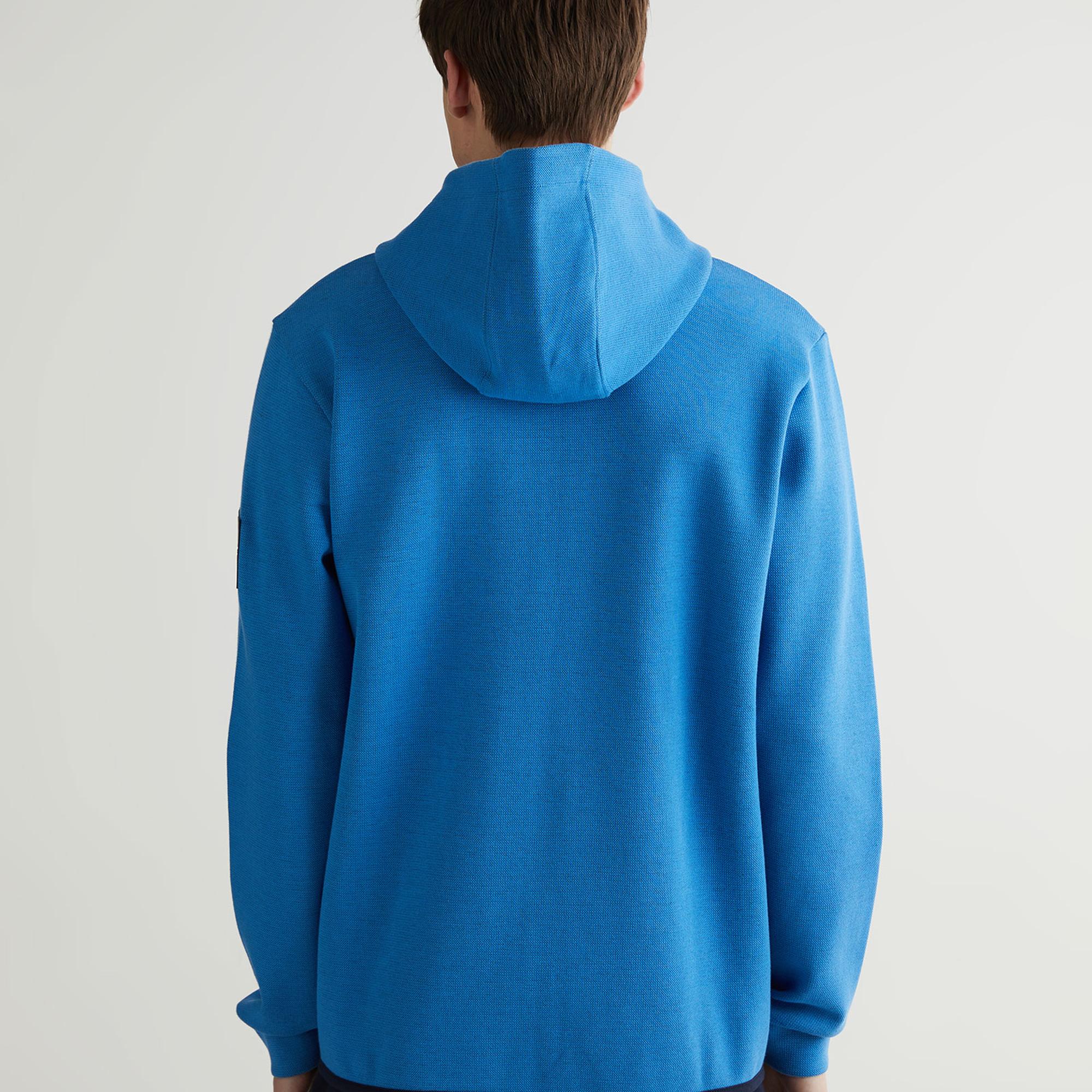 GANT Erkek Mavi Regular Fit Kapüşonlu Logolu Sweatshirt