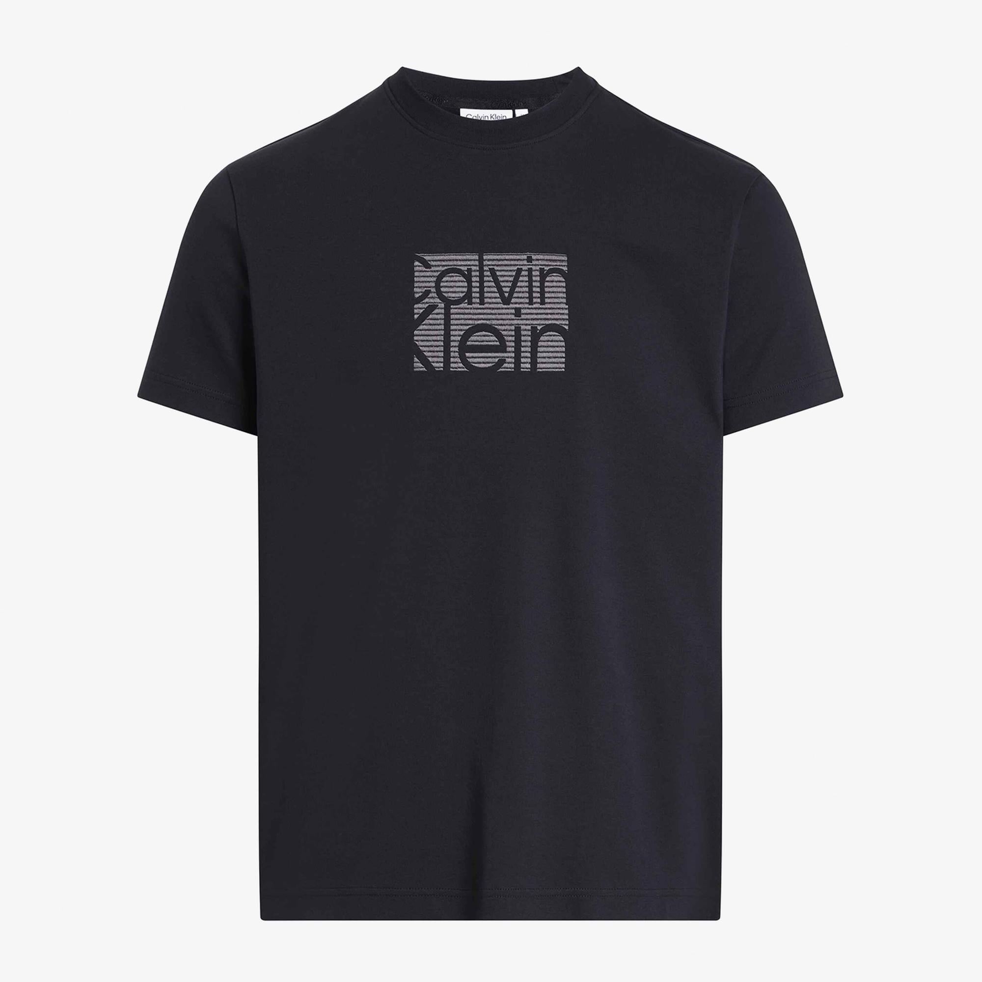 Calvin Klein Color Block Erkek Siyah T-Shirt
