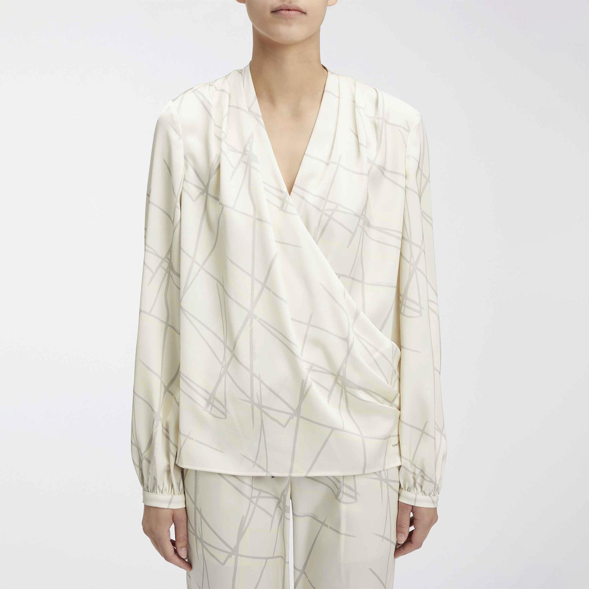 Calvin Klein Elevated Daywear Kadın Beyaz Bluz