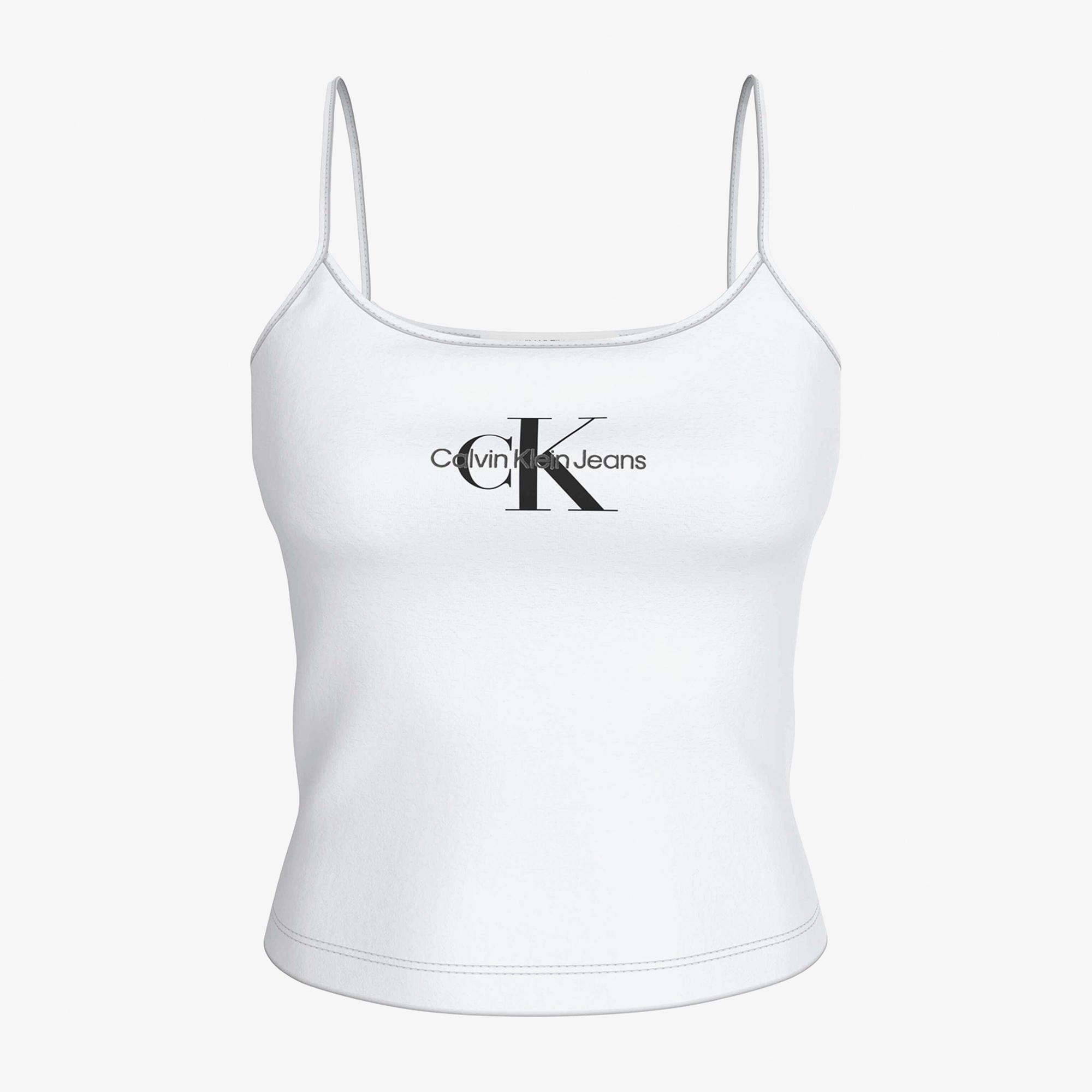 Calvin Klein Jeans Monologo Kadın Beyaz Bluz