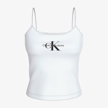  Calvin Klein Jeans Monologo Kadın Beyaz Bluz