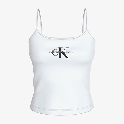 Calvin Klein Jeans Monologo Kadın Beyaz Bluz