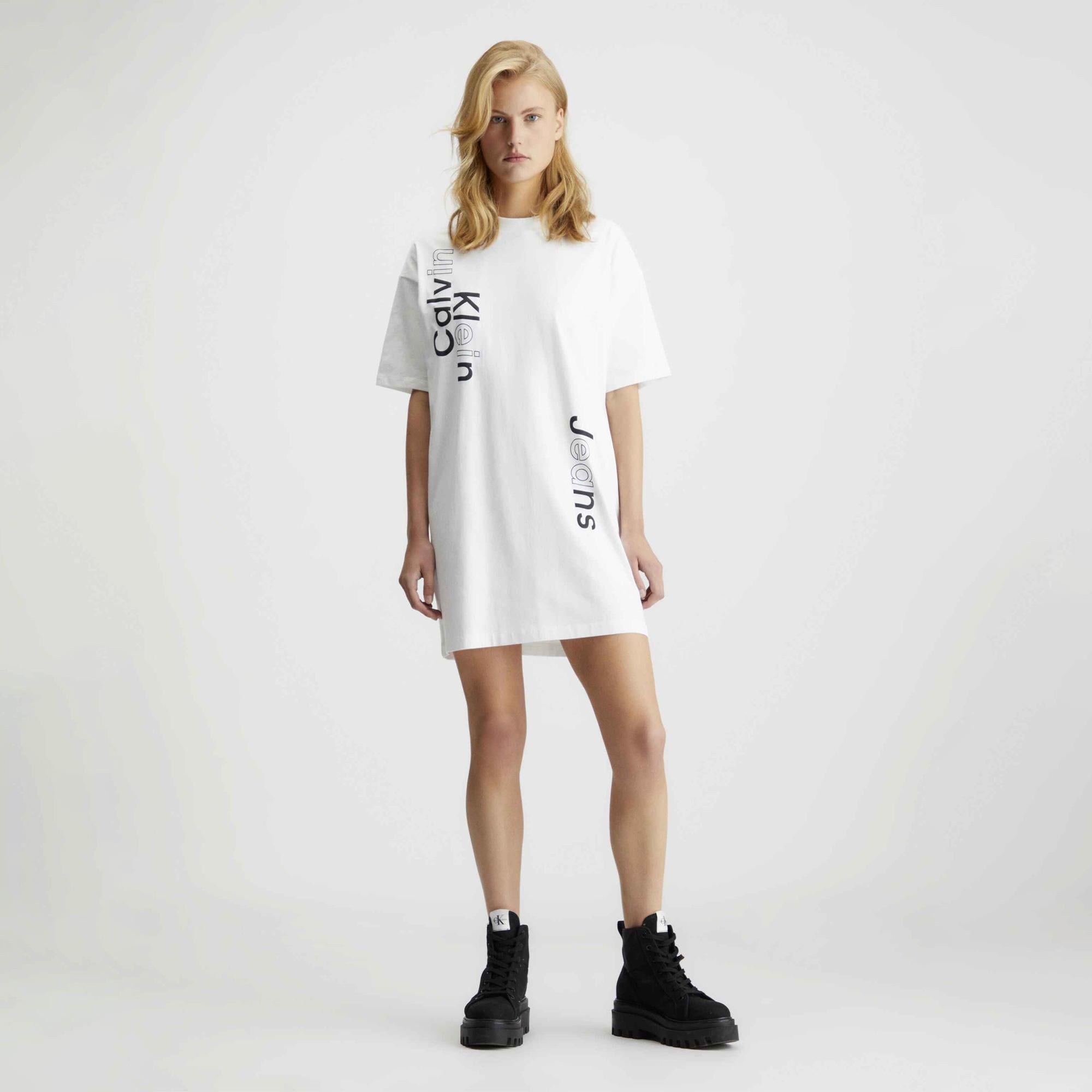 Calvin Klein Jeans Unstructured Kadın Beyaz Elbise