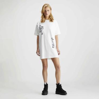  Calvin Klein Jeans Unstructured Kadın Beyaz Elbise