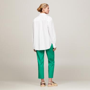  Tommy Hilfiger Essential Cotton Easy Fıt Shırt Kadın Beyaz Gömlek