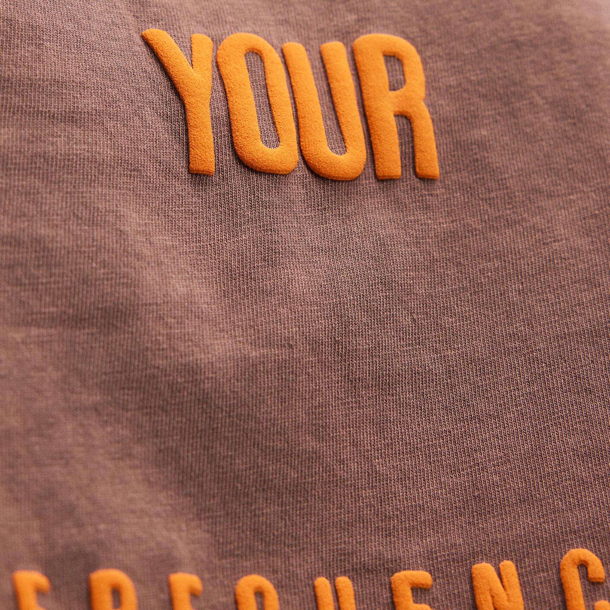 Mavi Baskılı Kahverengi Tişört  1612499-70244